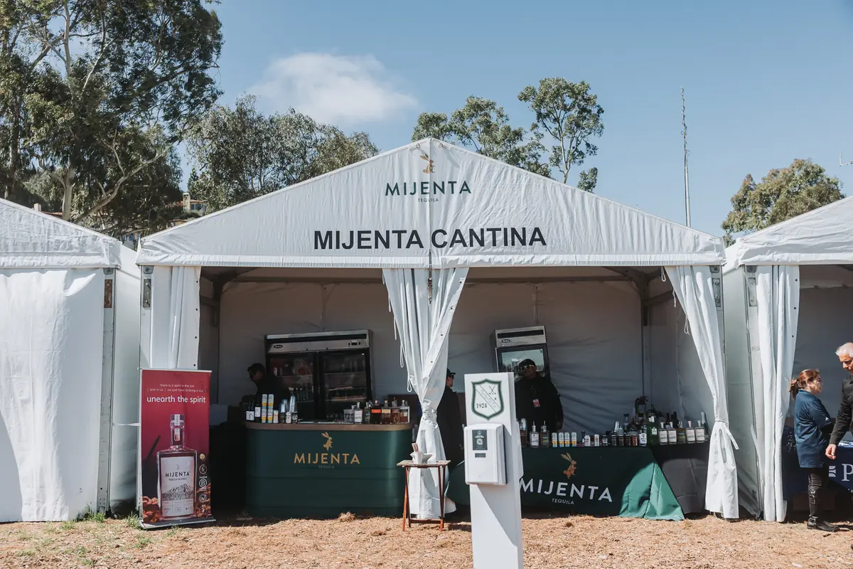 The Mijenta Cantina hospitality tent set up along the spectator route